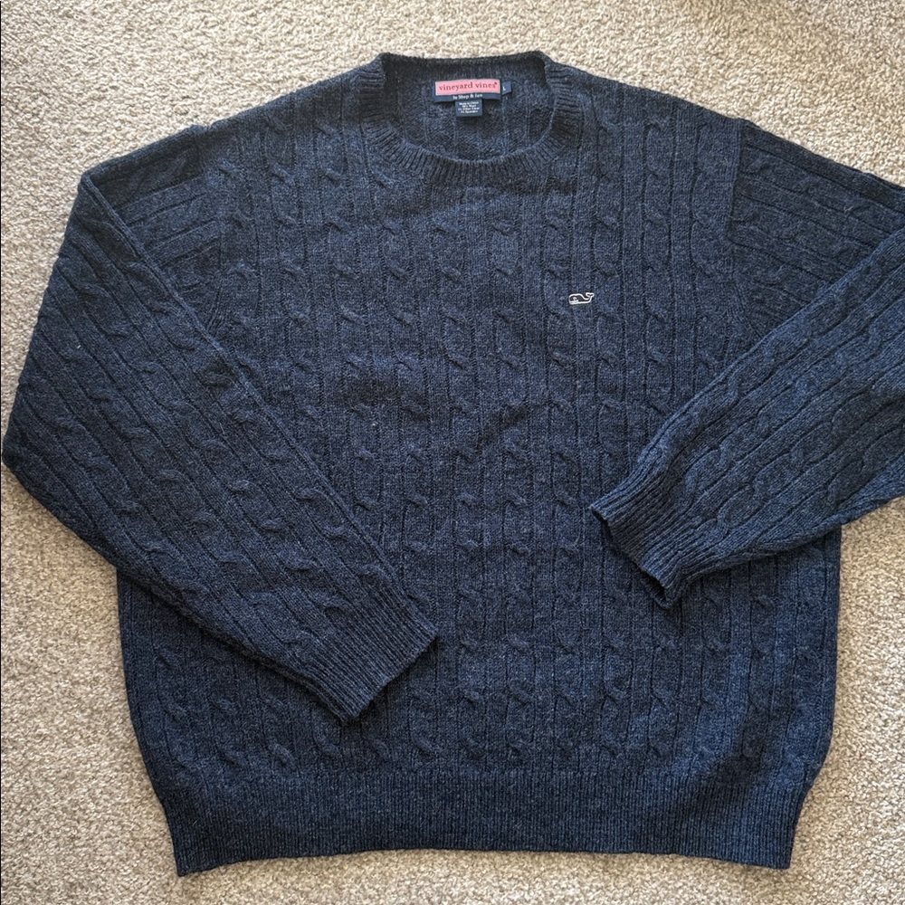 Vineyard Vines Dark Blue Cable Knit Pullover